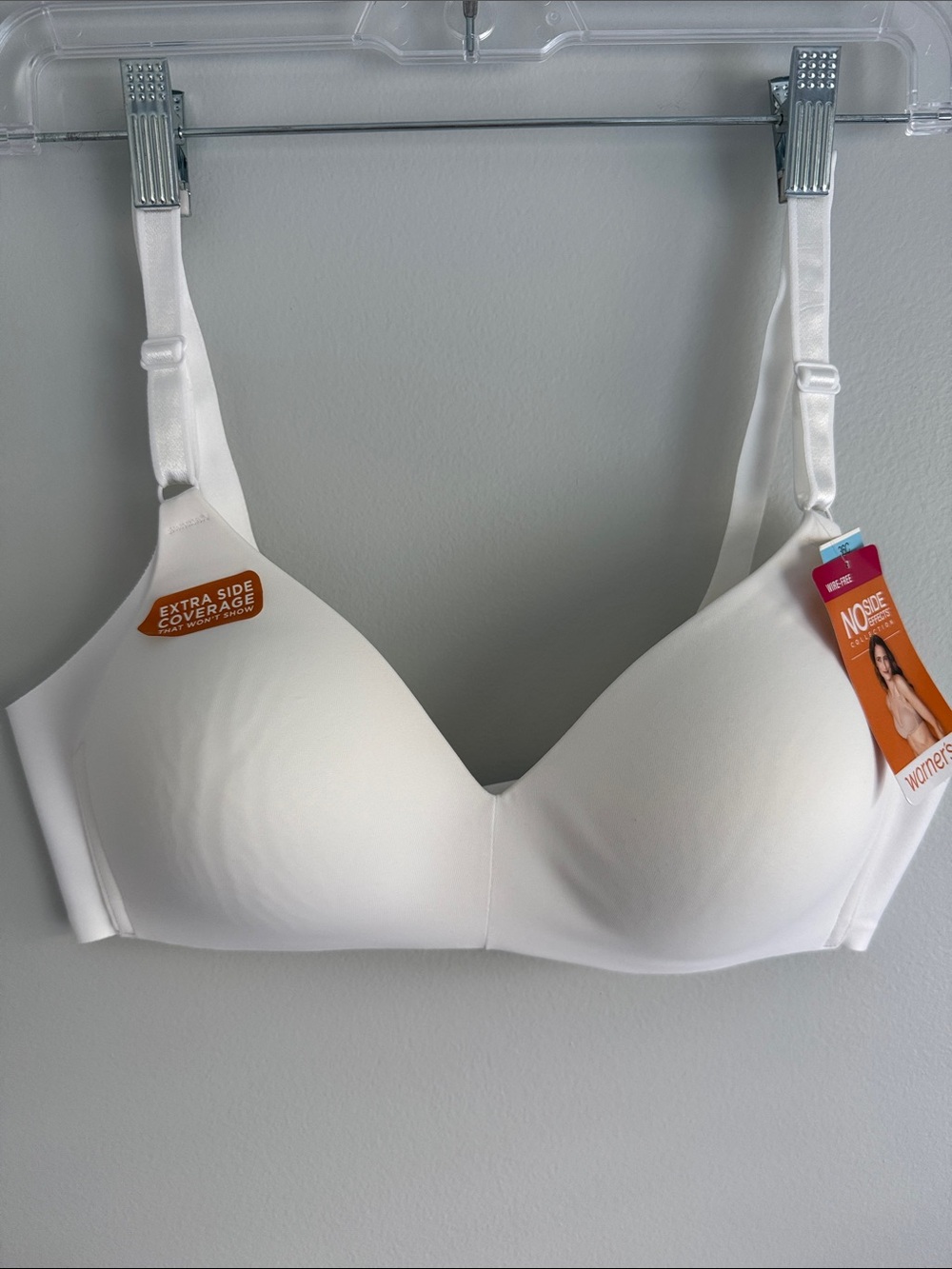 Warner's White Seamless T-Shirt Bra with Extra Side Coverage
